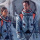 Halle Berry and Patrick Wilson dressed as their astronaut characters in Moonfall.